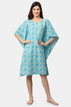 Shararat Cotton Full Length Nightdress - Light Blue — thumbnail 1